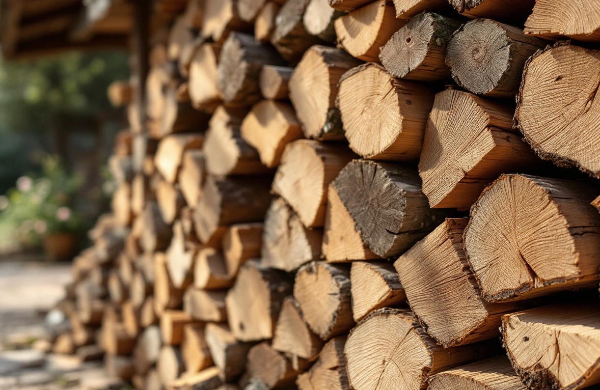 Rangement de stères de bois